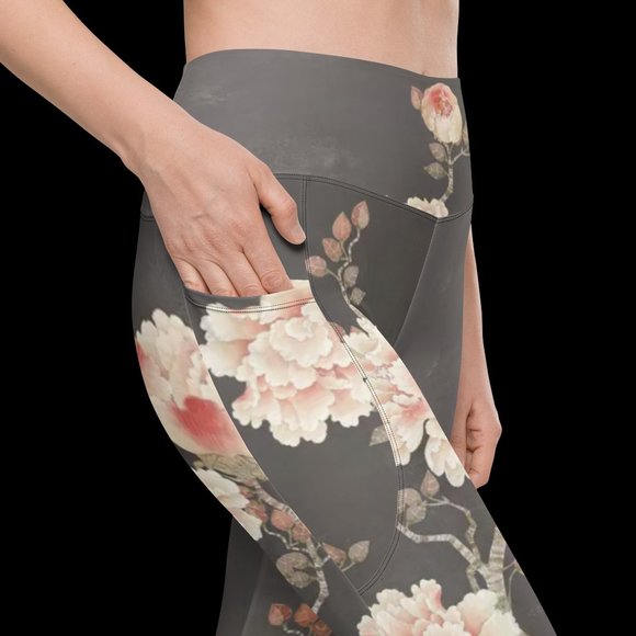 Black Cherry Leggings With Pockets - Picture 8 of 10